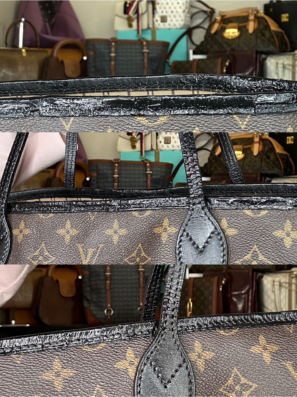 Louis Vuitton Neverfull GM Monogram Canvas Tote Bag COA SP0039 Leather Dyed - Picture 11 of 12
